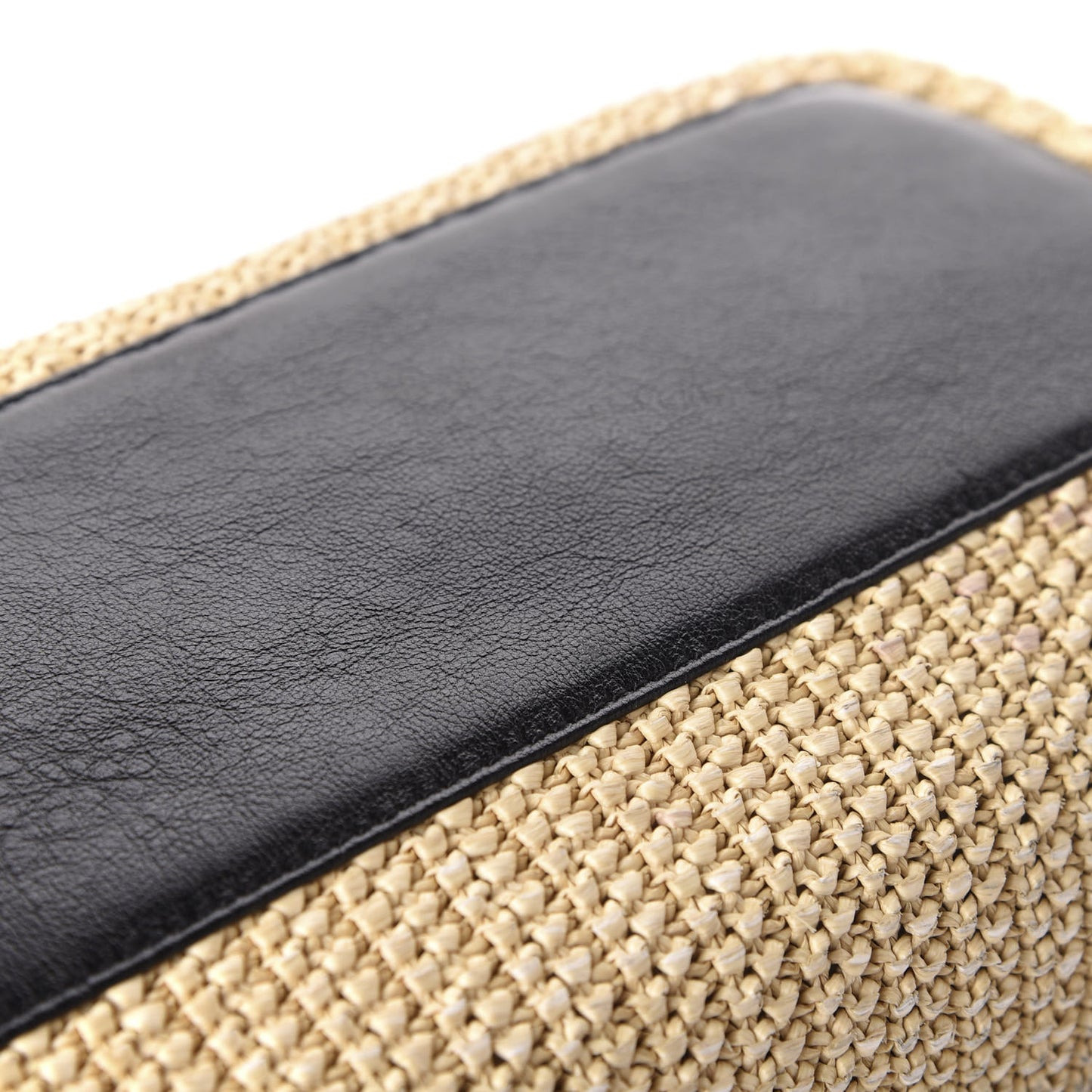 Raffia Calfskin Small Nolita Shoulder Bag Natural Black