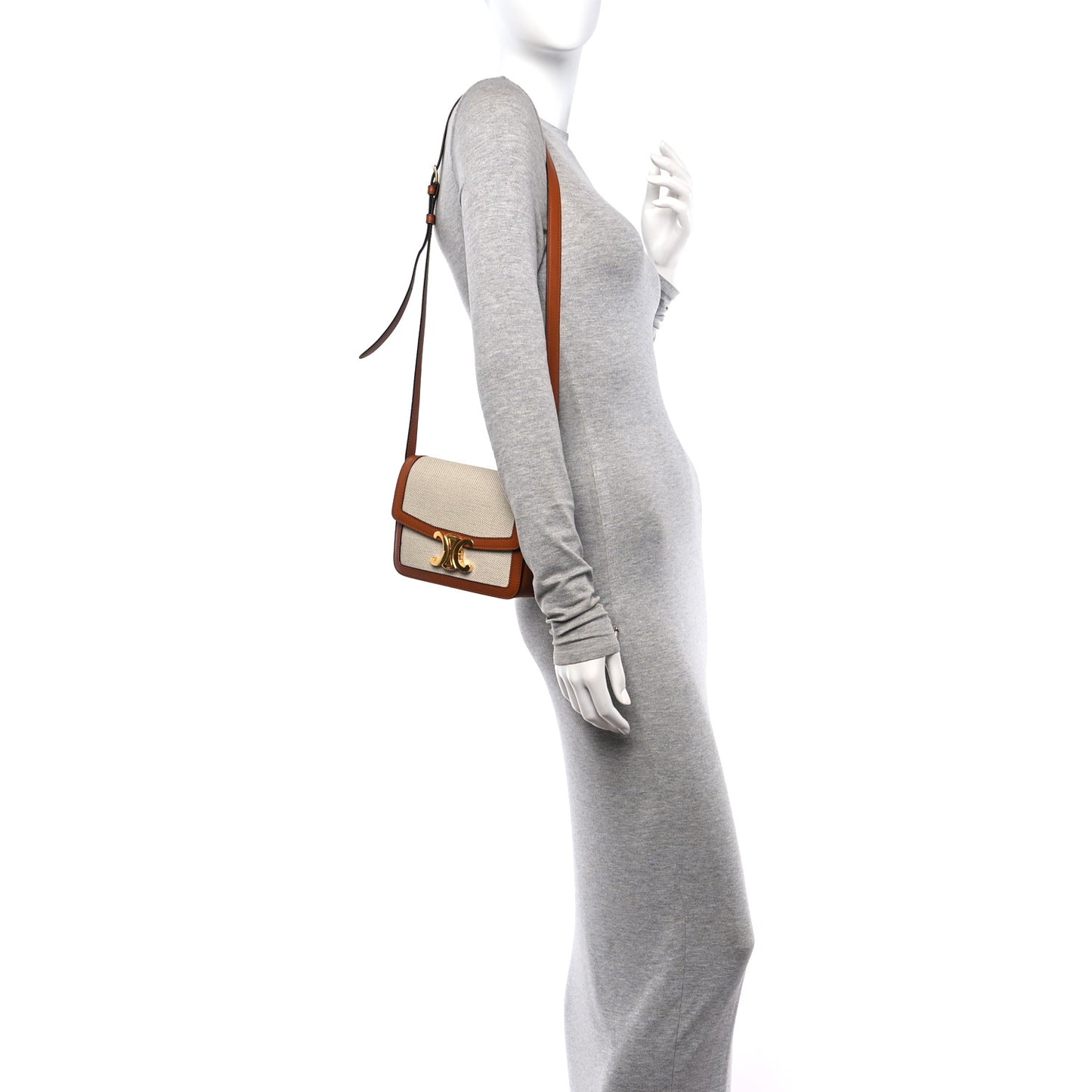 Textile Natural Calfskin Teen Triomphe White Tan