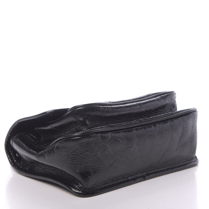 Saint Laurent Crinkled Calfskin Matelasse Monogram Baby Niki Chain Satchel Black 4 of 9