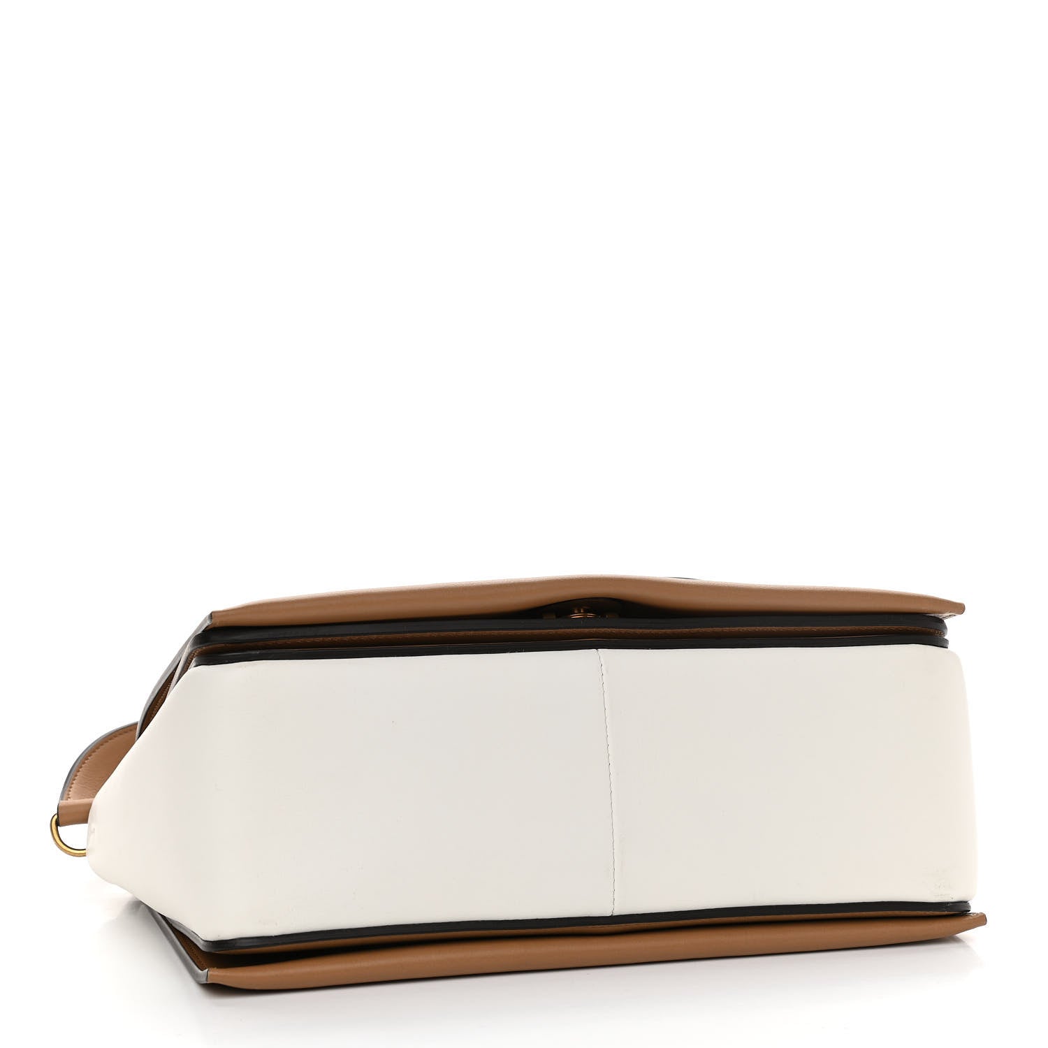 Celine Shiny Smooth Calfskin Medium Frame Shoulder Bag Tan Optic White 4 of 11