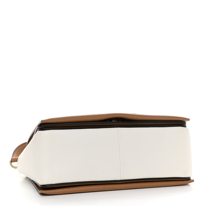 Celine Shiny Smooth Calfskin Medium Frame Shoulder Bag Tan Optic White 4 of 11