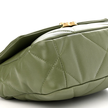 Chanel Lambskin Quilted Medium Chanel 19 Flap Green 9 of 11