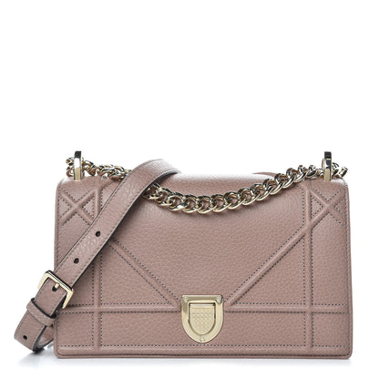 Christian Dior Grained Calfskin Small Diorama Flap Bag Taupe 1 of 9