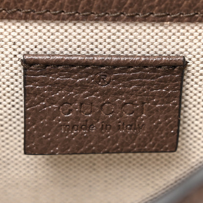 Gucci Monogram Jumbo GG Textured Dollar Calfskin Mini Horsebit 1955 Crossbody Bag Camel Ebony New Acero 6 of 11
