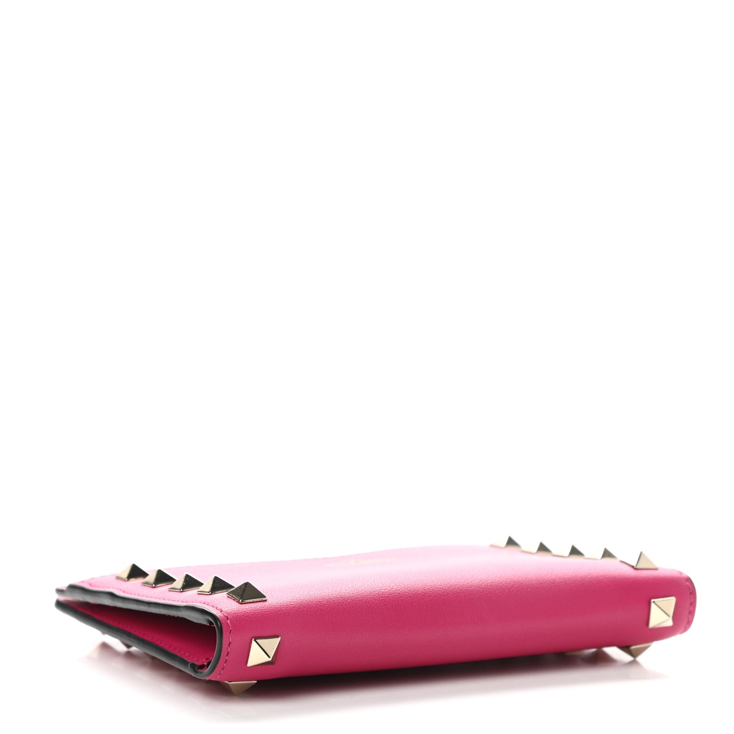 Vitello Rockstud Passport Holder Disco Pink