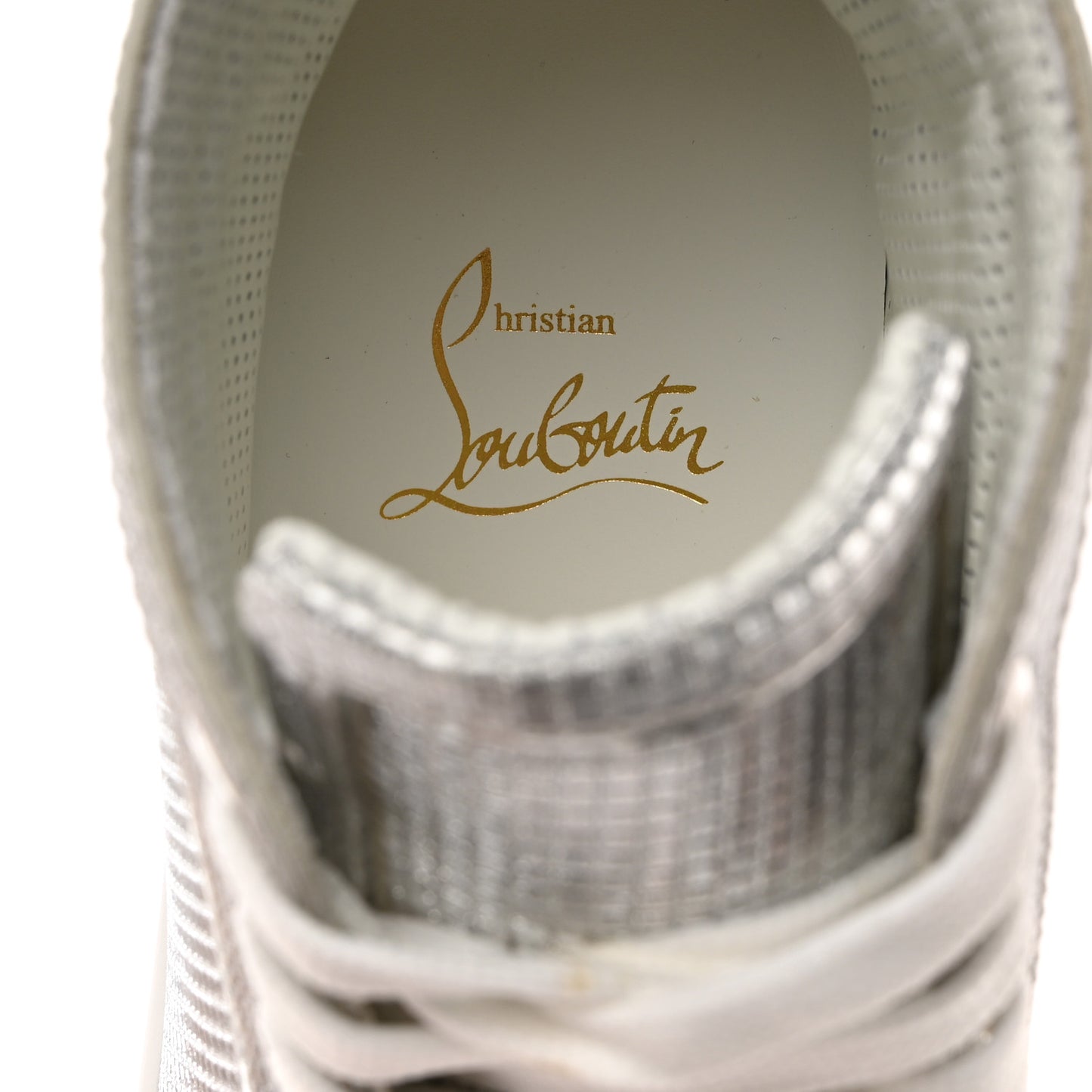 Micro 3D Specchio Spikes Womens Lou Flat Sneakers 37.5 Silver