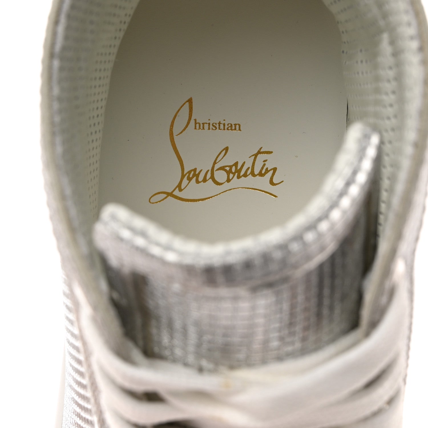 Christian Louboutin Micro 3D Specchio Spikes Womens Lou Flat Sneakers 37.5 Silver 6 of 9