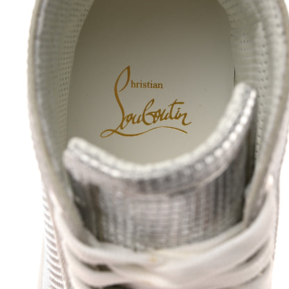 Christian Louboutin Micro 3D Specchio Spikes Womens Lou Flat Sneakers 37.5 Silver 6 of 9