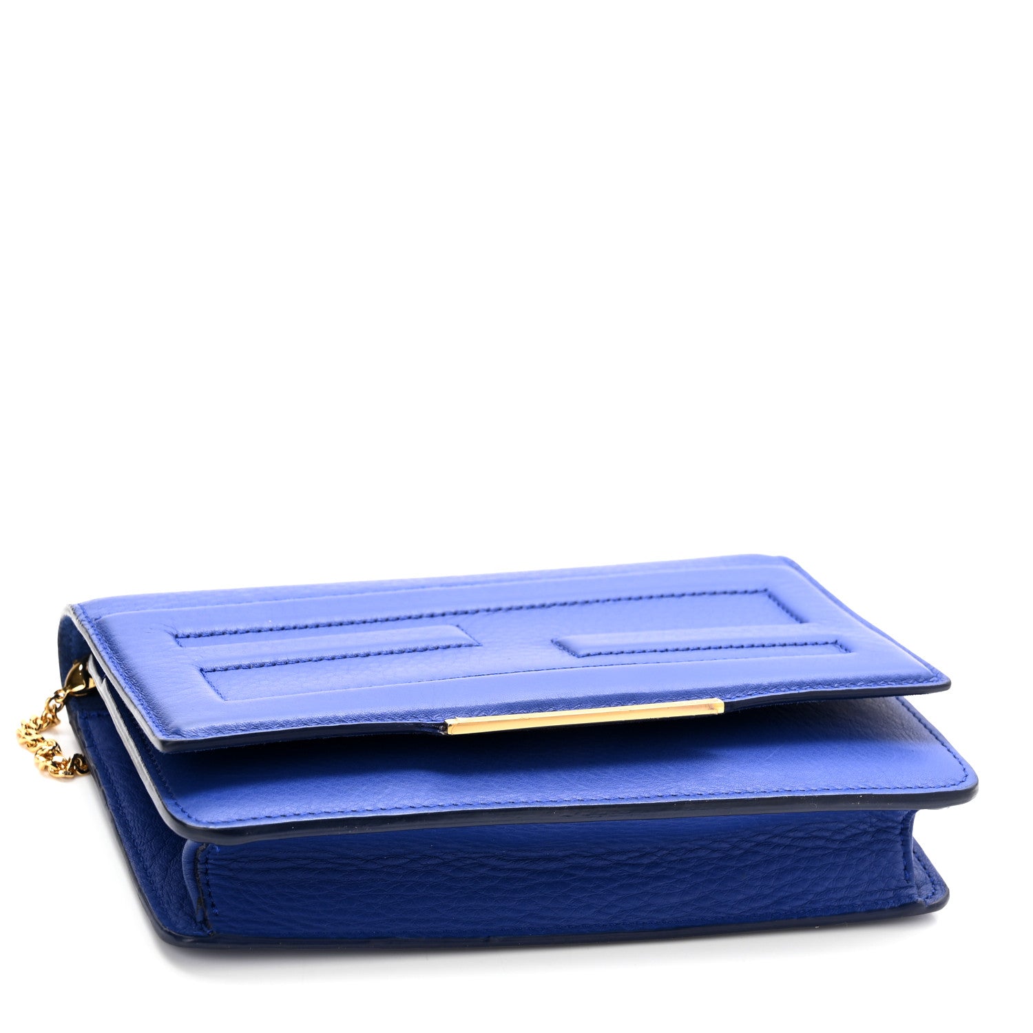 Fendi Vitello Flamingo Tube Wallet on Chain Blue Neon 3 of 11