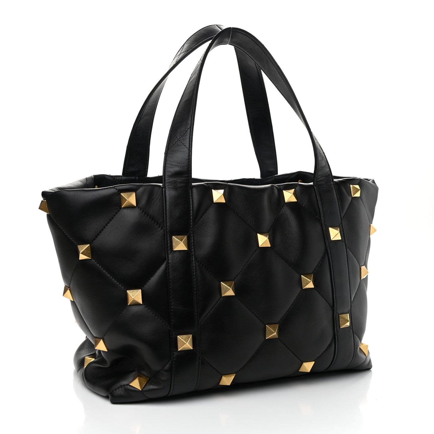 Nappa Medium Roman Stud Tote Black