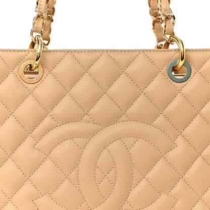 Chanel Caviar Quilted Grand Shopping Tote GST Beige Clair 8 of 19