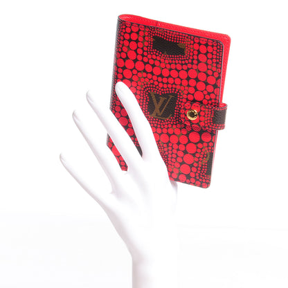Louis Vuitton Monogram Kusama Town Small Ring Agenda Cover Red 2 of 8