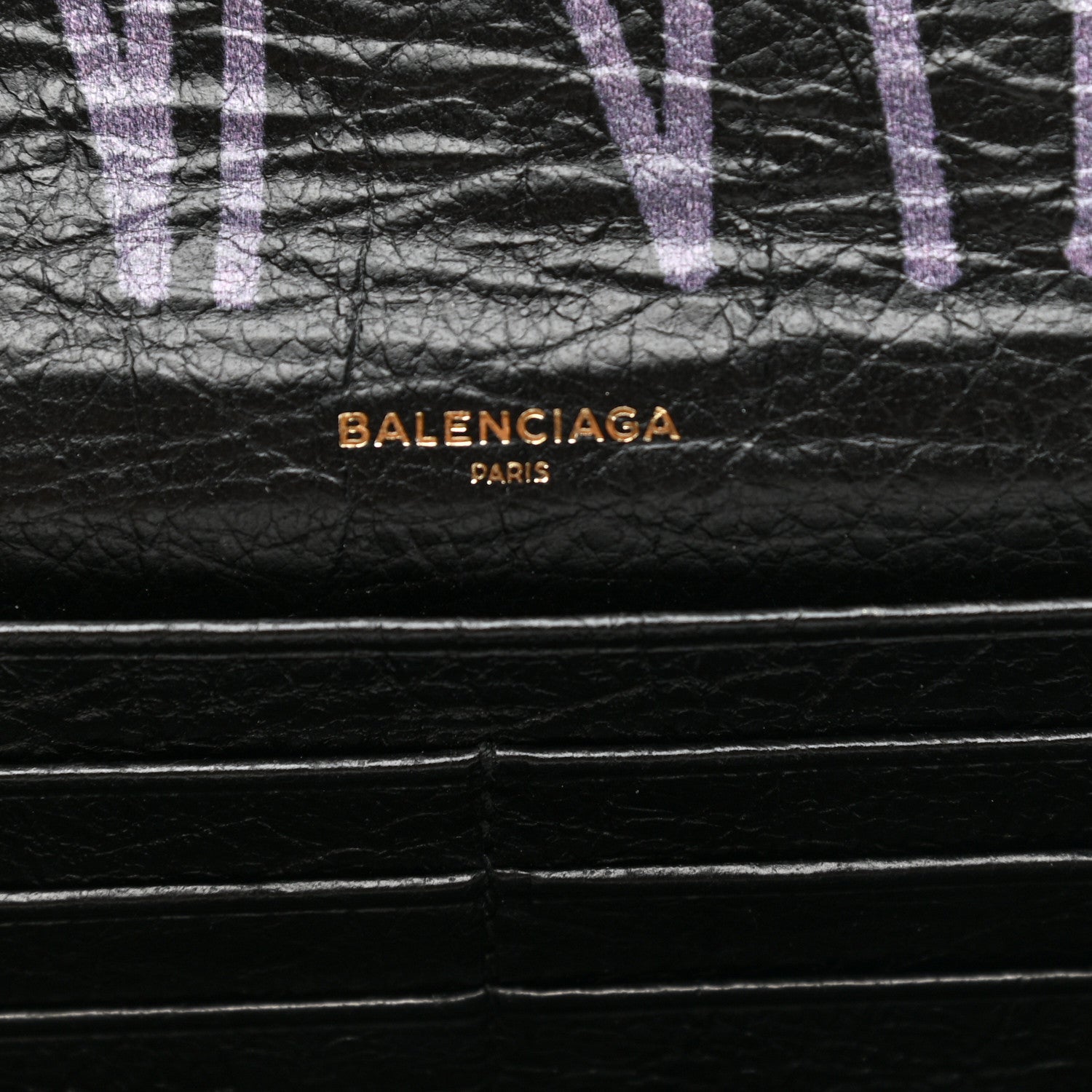 Balenciaga Agneau Classic Hardware Graffiti Money Wallet Black Multicolor 6 of 8