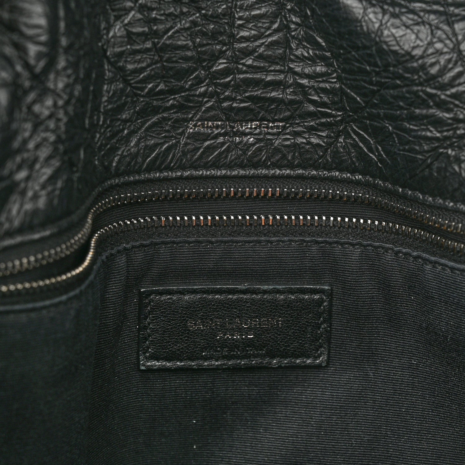 Saint Laurent Crinkled Calfskin Matelasse Monogram Large Niki Chain Satchel Black 6 of 12