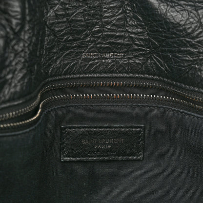 Saint Laurent Crinkled Calfskin Matelasse Monogram Large Niki Chain Satchel Black 6 of 12