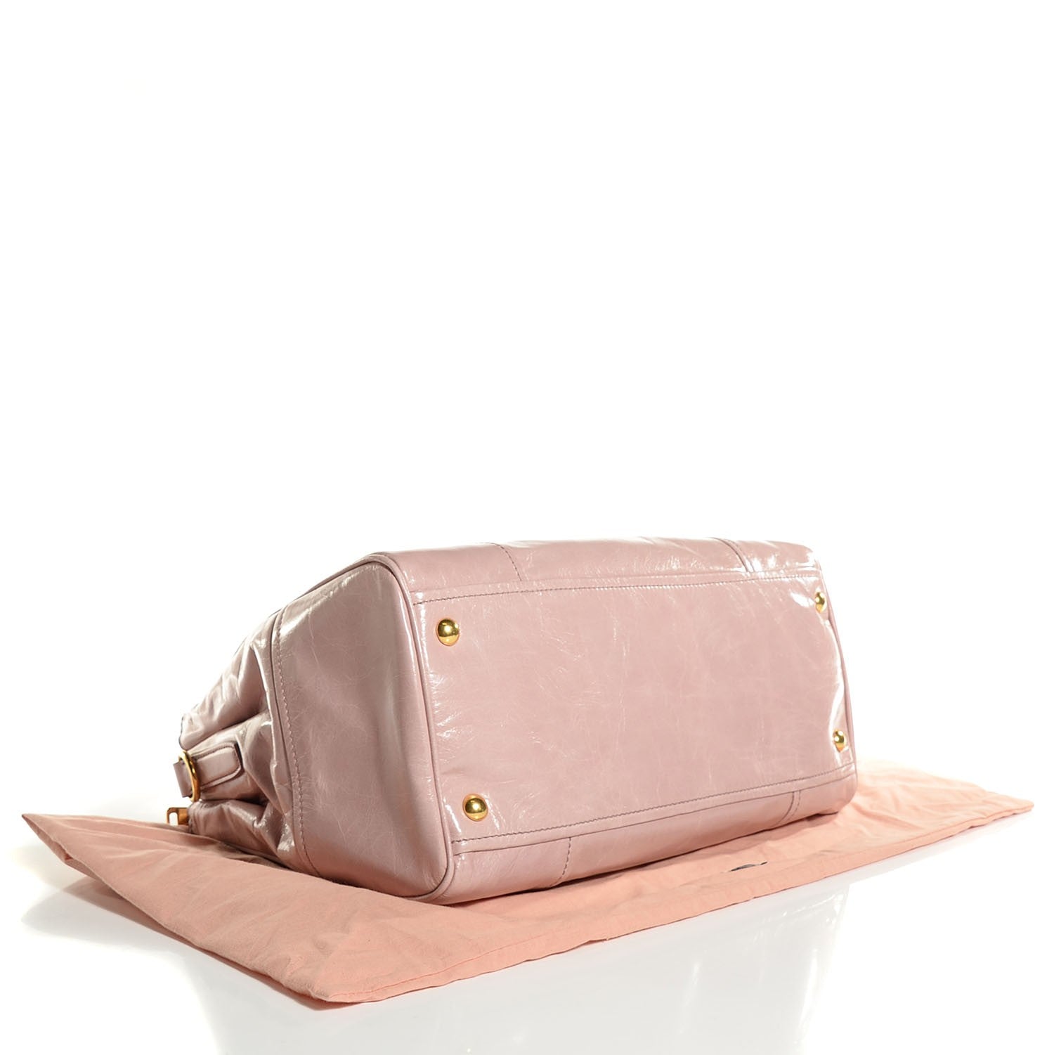 Miu Miu Vitello Shine Double Zip Tote Mughetto 4 of 9