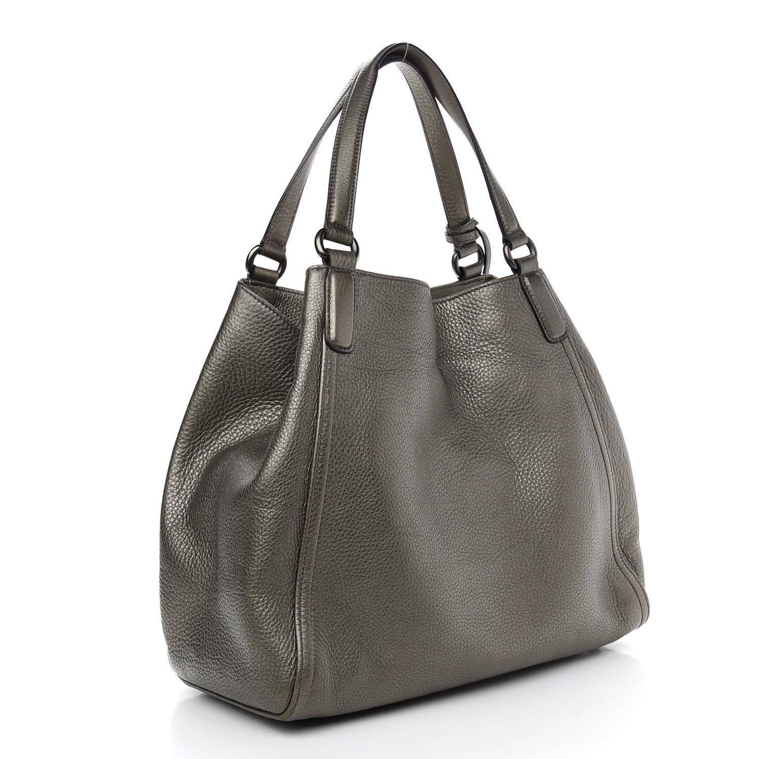 Gucci Metallic Pebbled Calfskin Medium Soho Shoulder Bag Sasso 3 of 9