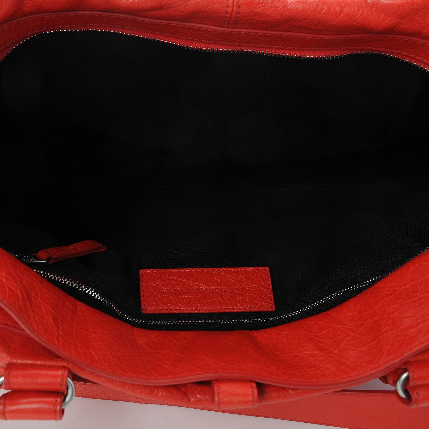 Balenciaga Agneau Classic Hardware Small Squash Duffel Bag Rouge Braise 6 of 8