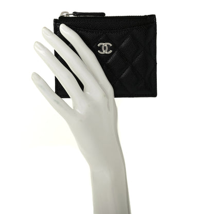 Chanel Caviar Quilted CC Zip Card Holder Black 2 of 9