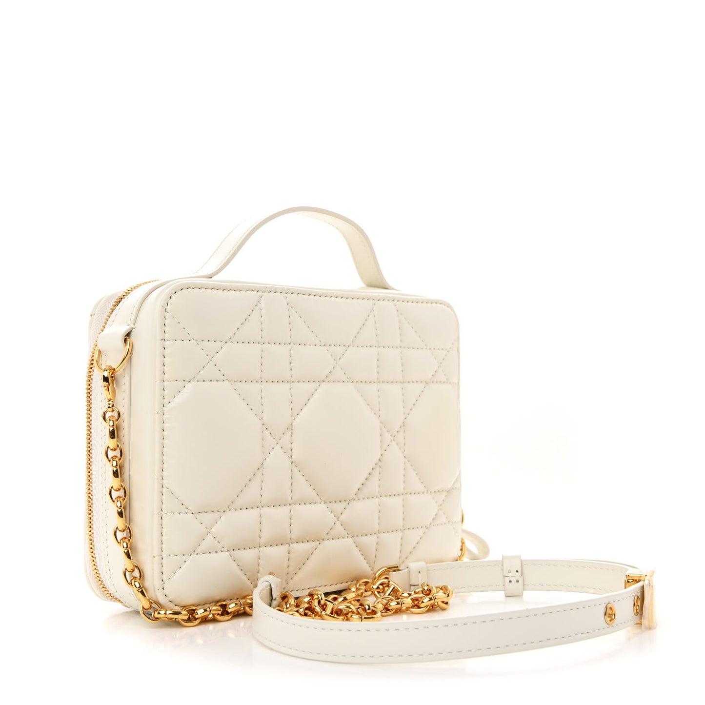 Calfskin Macrocannage Caro Box Bag Latte