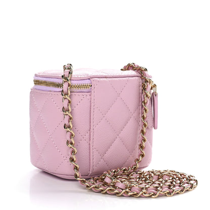 Chanel Caviar Quilted Mini Vanity Case With Chain Light Pink 3 of 10