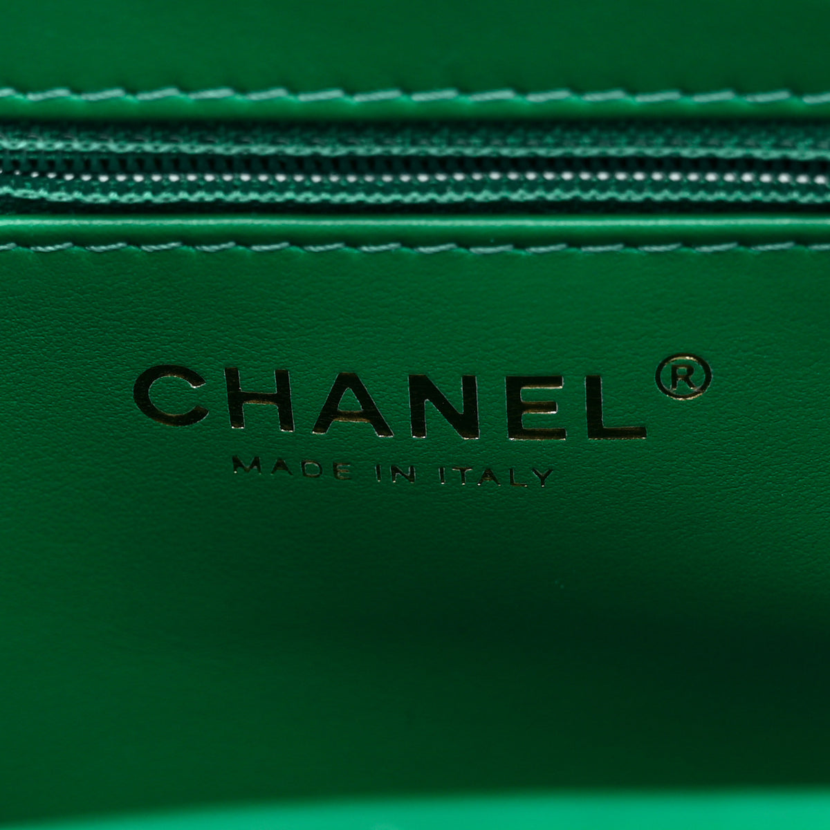 Shiny Aged Calfskin Quilted Nano Kelly Shopper Green