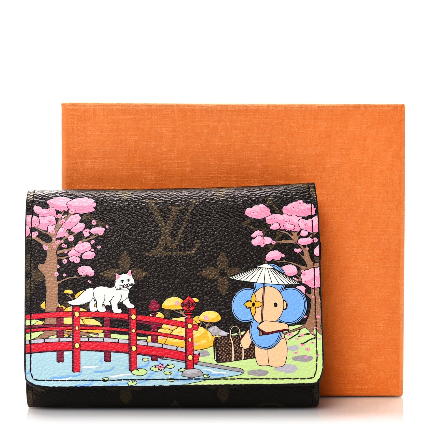 Louis Vuitton Monogram 2021 Christmas Animation Japanese Garden Victorine Wallet Wisteria Pink 7 of 7