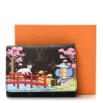 Louis Vuitton Monogram 2021 Christmas Animation Japanese Garden Victorine Wallet Wisteria Pink 7 of 7
