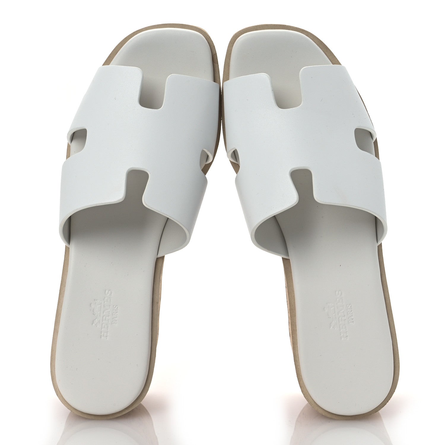 Hermes Calfskin Cork Eze 30 Sandals 36 White 2 of 10