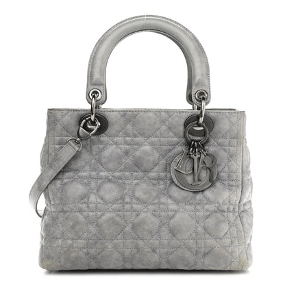 Christian Dior Lambskin Cannage Medium Lady Dior Grey 1 of 14