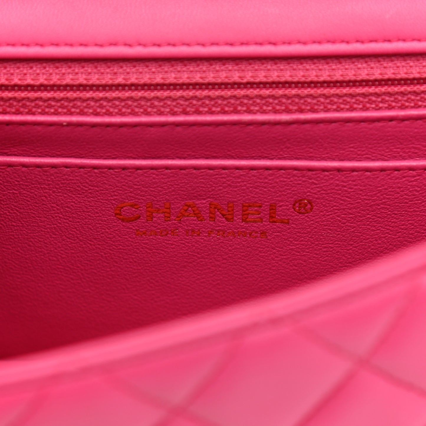 Lambskin Quilted Mini Rectangular Flap Fuchsia