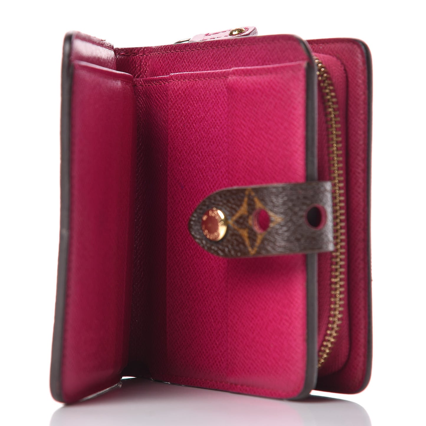 Monogram Perforated Compact Zipped Wallet Fuchsia