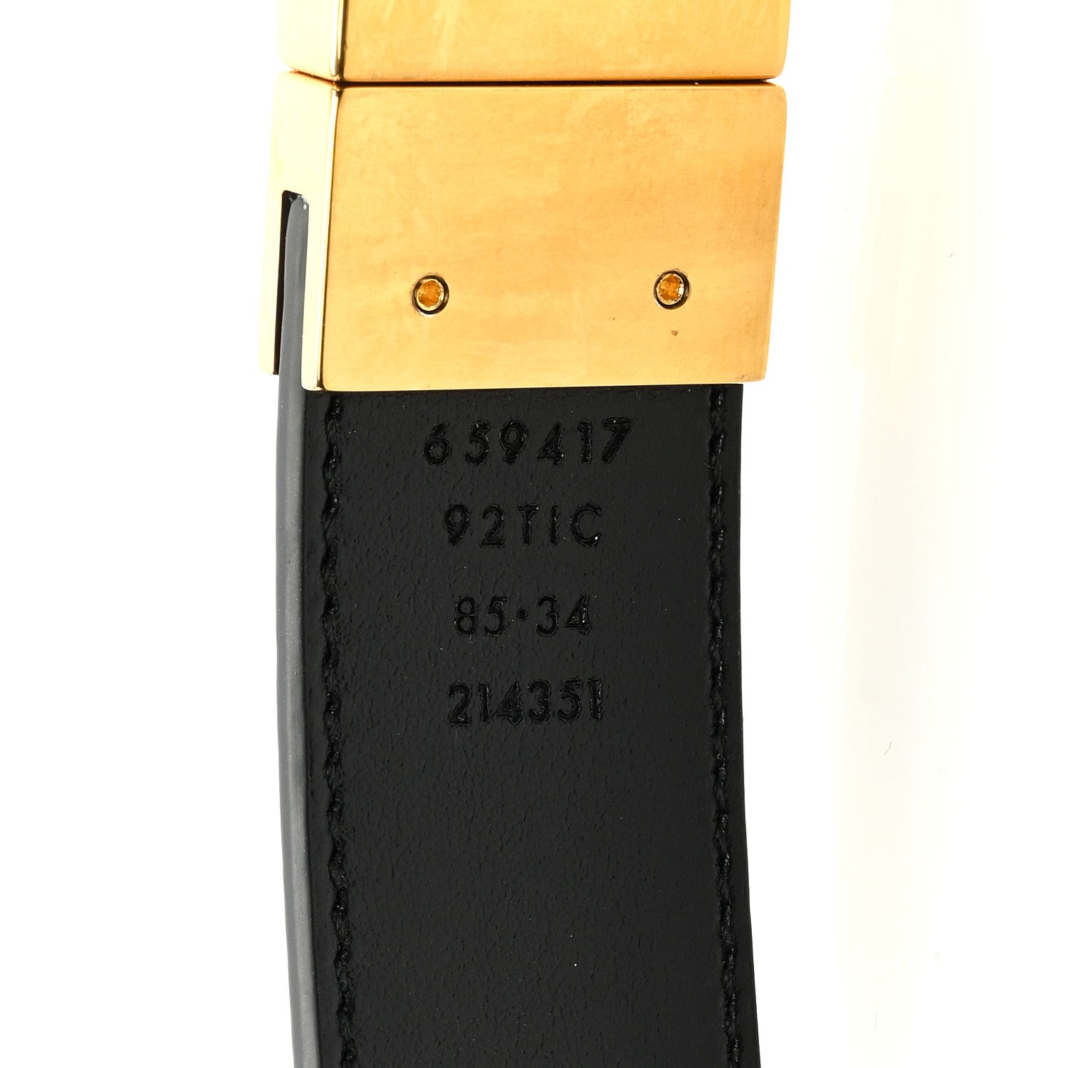 Gucci GG Supreme Monogram Plutone Calfskin Double G Reversible 30mm Belt 85 34 Beige Ebony Black 3 of 4