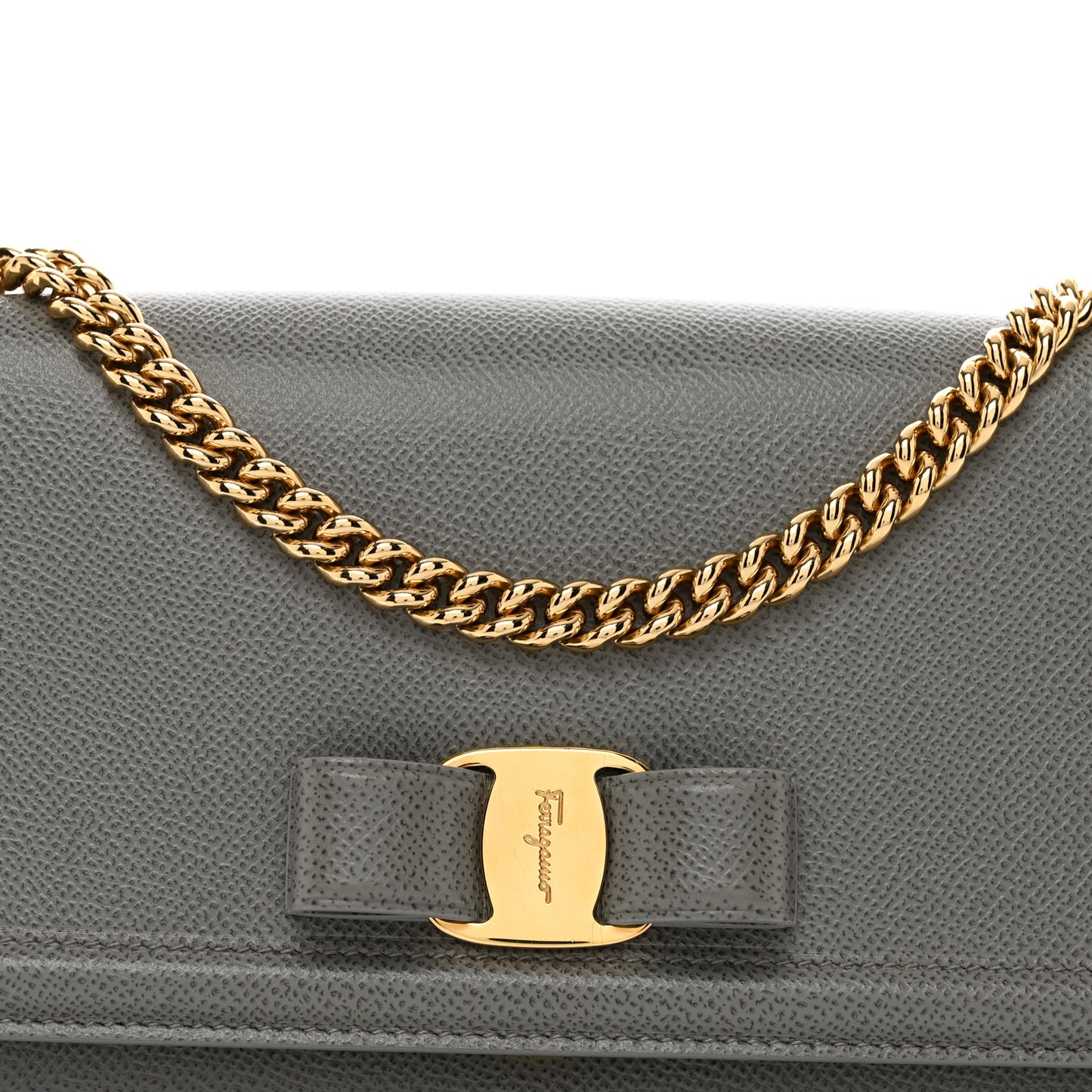 Printed Calfskin Ginny Shoulder Bag Grey