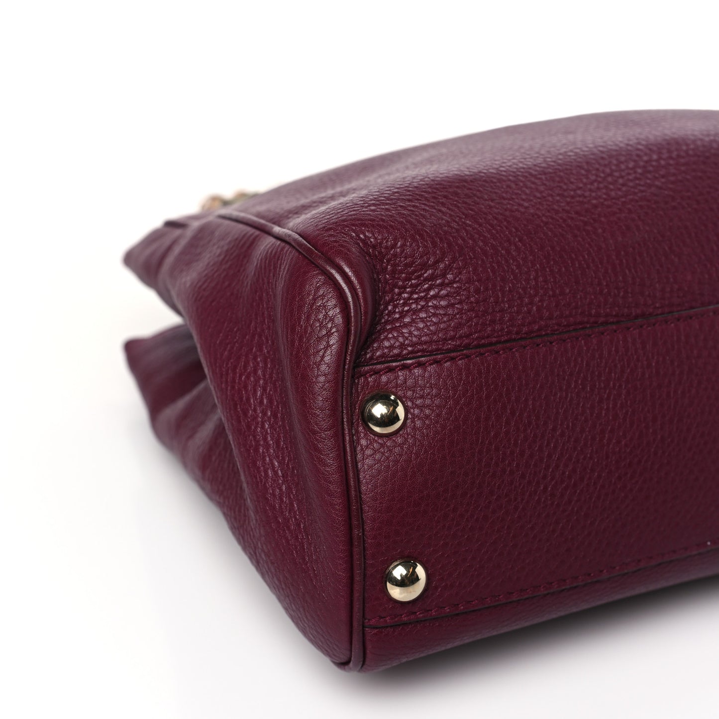 Calfskin Small Bamboo Shopper Tote Burgundy