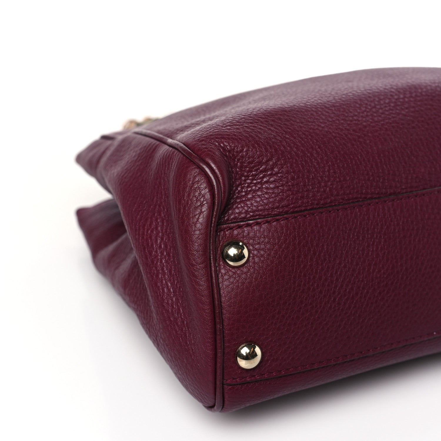 Gucci Calfskin Small Bamboo Shopper Tote Burgundy 8 of 9