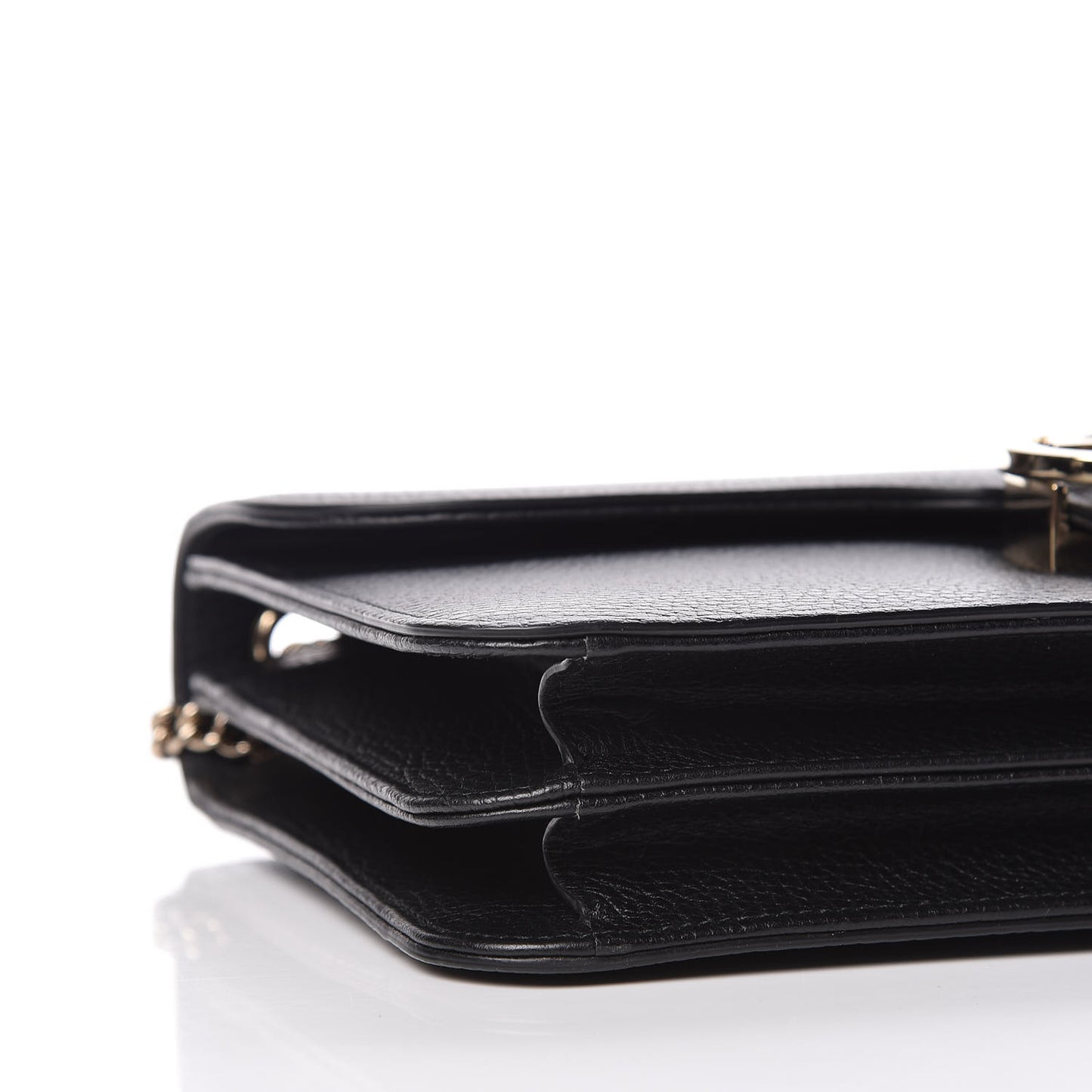 Dollar Calfskin Interlocking G Shoulder Bag Black
