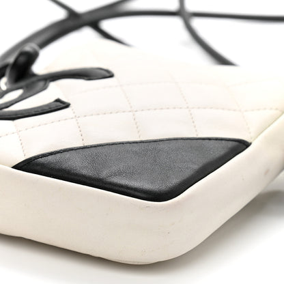 Chanel Calfskin Quilted Cambon Small Messenger White Black 10 of 11