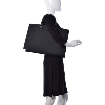 Gucci Nylon Monogram Executive Bag Black 9 of 9
