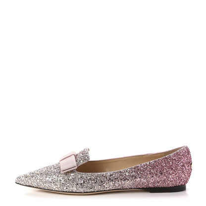 Jimmy Choo Glitter Degrade Gala Viola Flats 41 Candyfloss Champagne 1 of 10