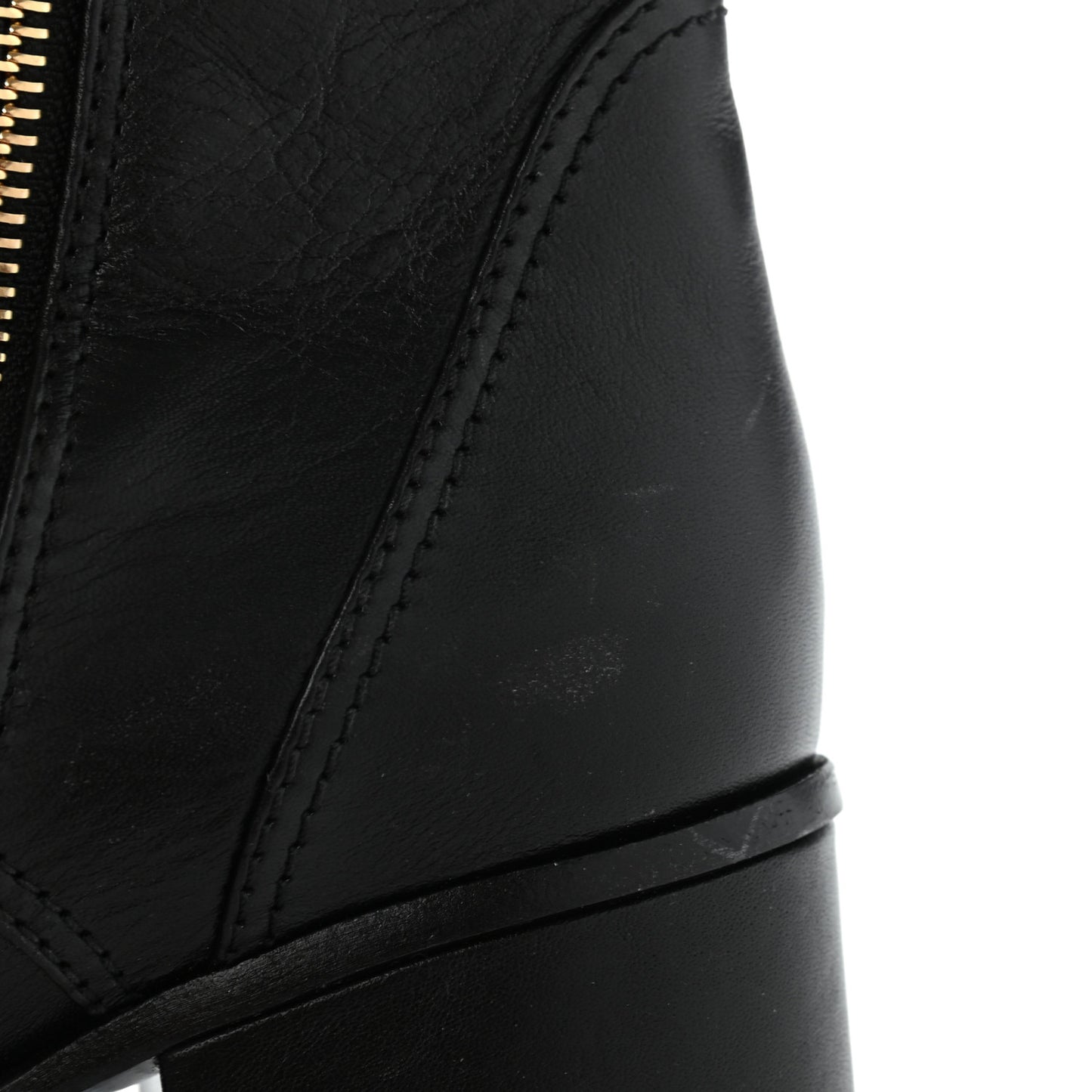 Calfskin Patent Cap Toe CC Lace Up Boots 40 Black