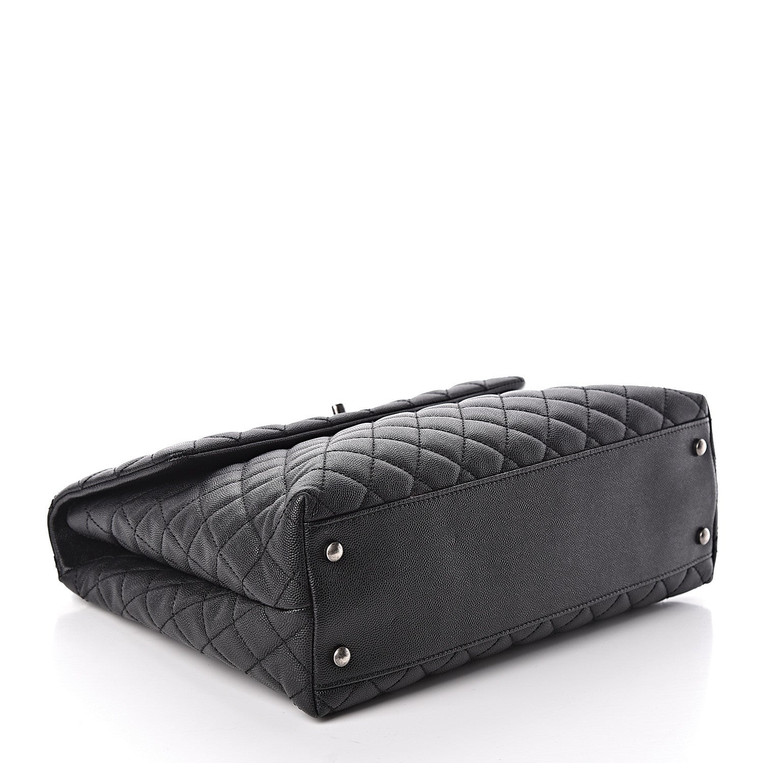 Chanel Caviar Lizard Quilted Large Coco Handle Flap Black 5 of 17