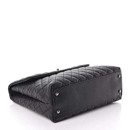 Chanel Caviar Lizard Quilted Large Coco Handle Flap Black 5 of 17