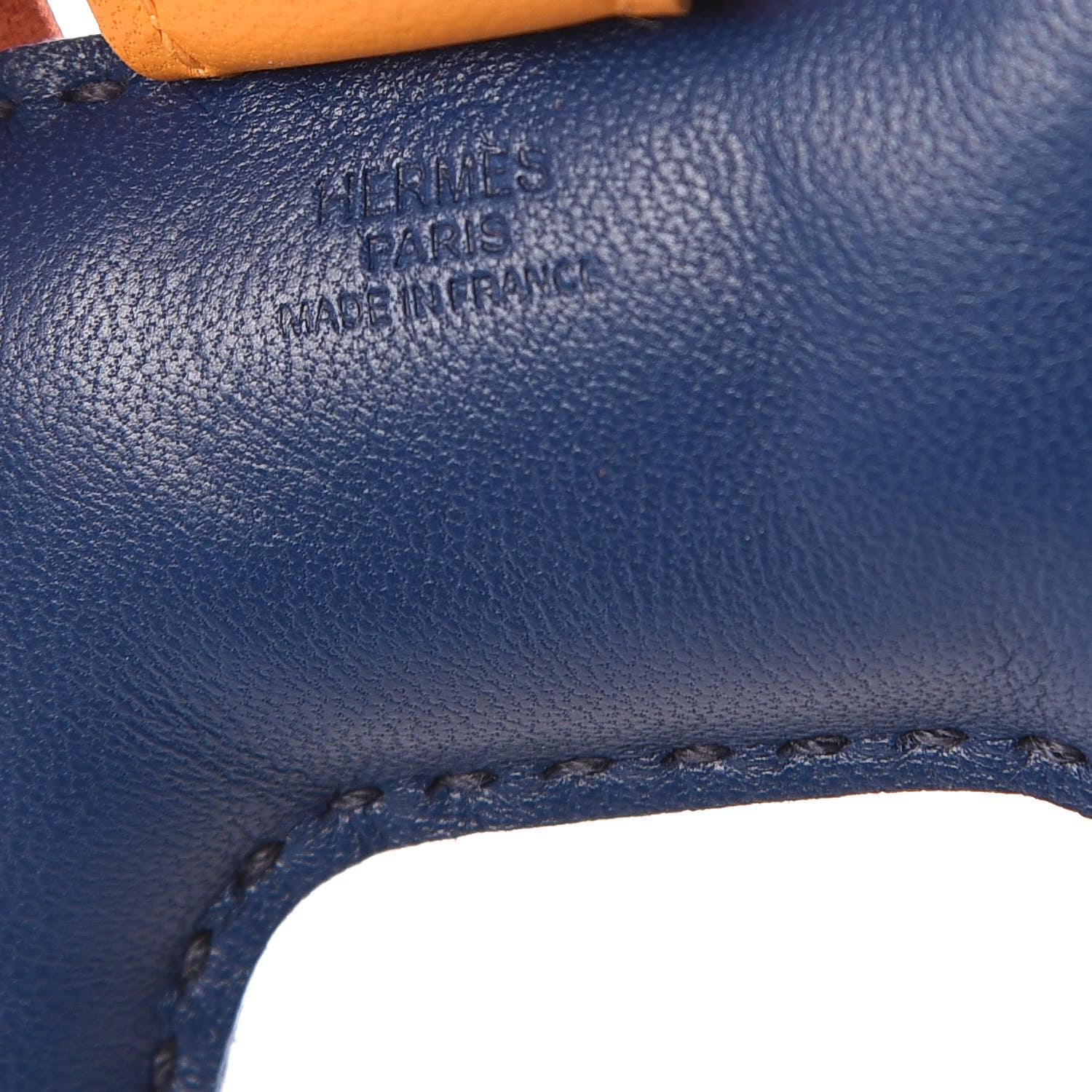 Hermes Milo Lambskin Grigri Rodeo Horse Bag Charm PM Bleu de Malte Cornaline Jaune D'Or 3 of 3
