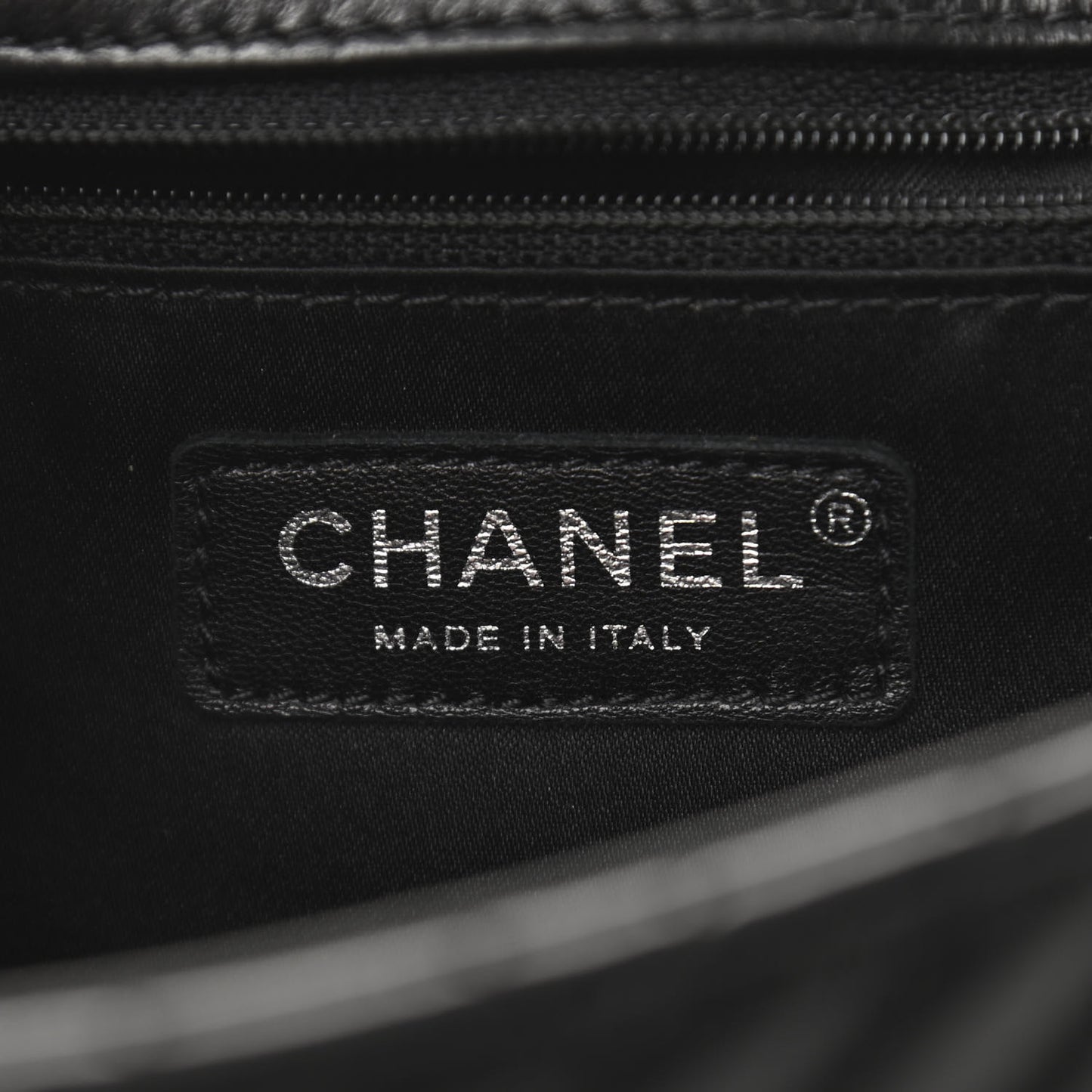 Lambskin Large CC Crossing Flap Black