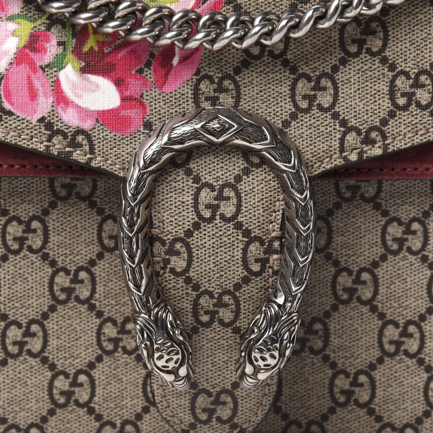 GG Supreme Monogram Blooms Small Dionysus Shoulder Bag Beige Multicolor Dry Rose