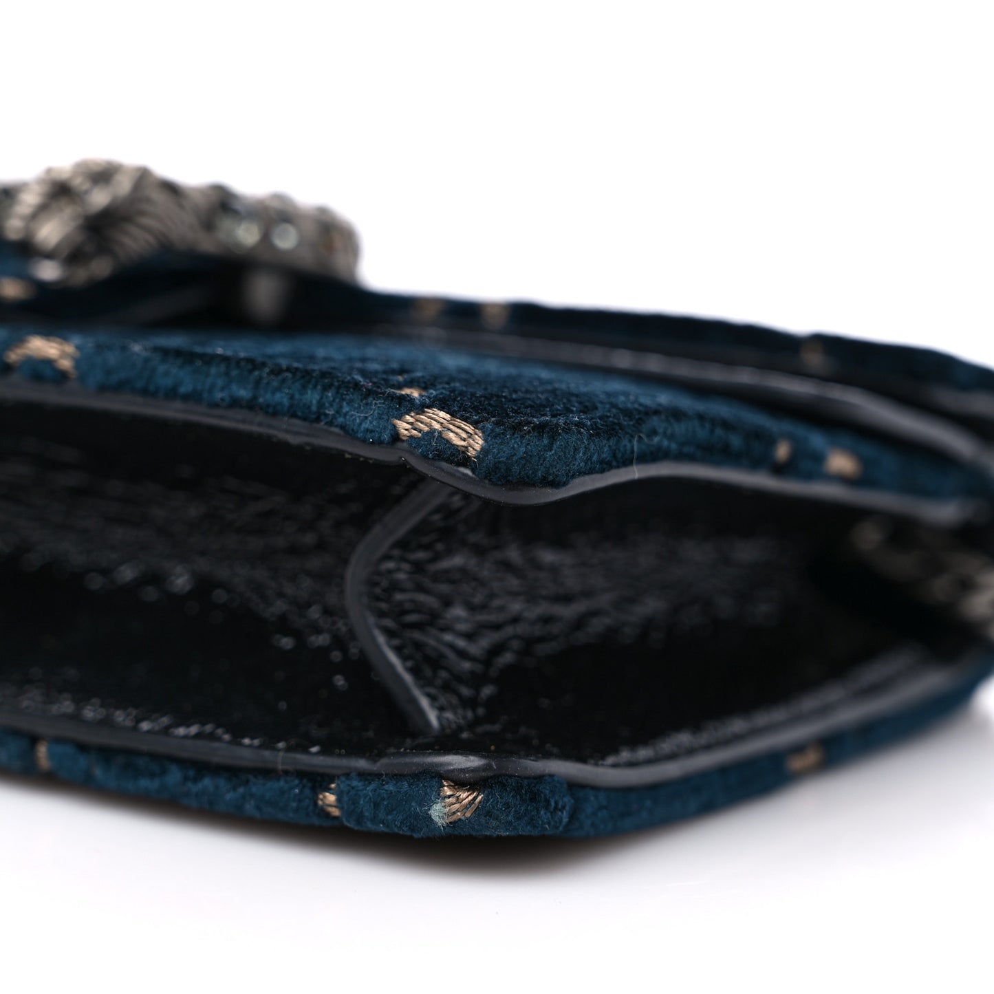 Velvet GG Monogram Super Mini Dionysus Shoulder Bag Blue Beige Black