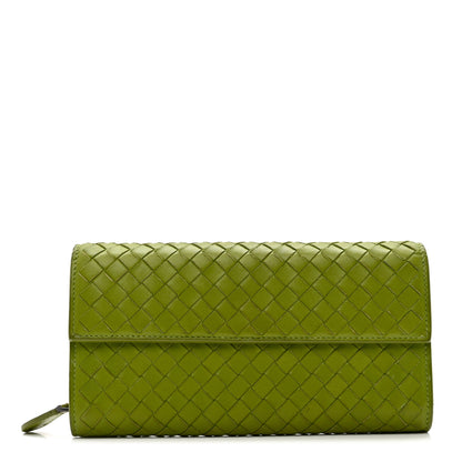 Bottega Veneta Nappa Intrecciato Continental Flap Wallet Kiwi 1 of 9