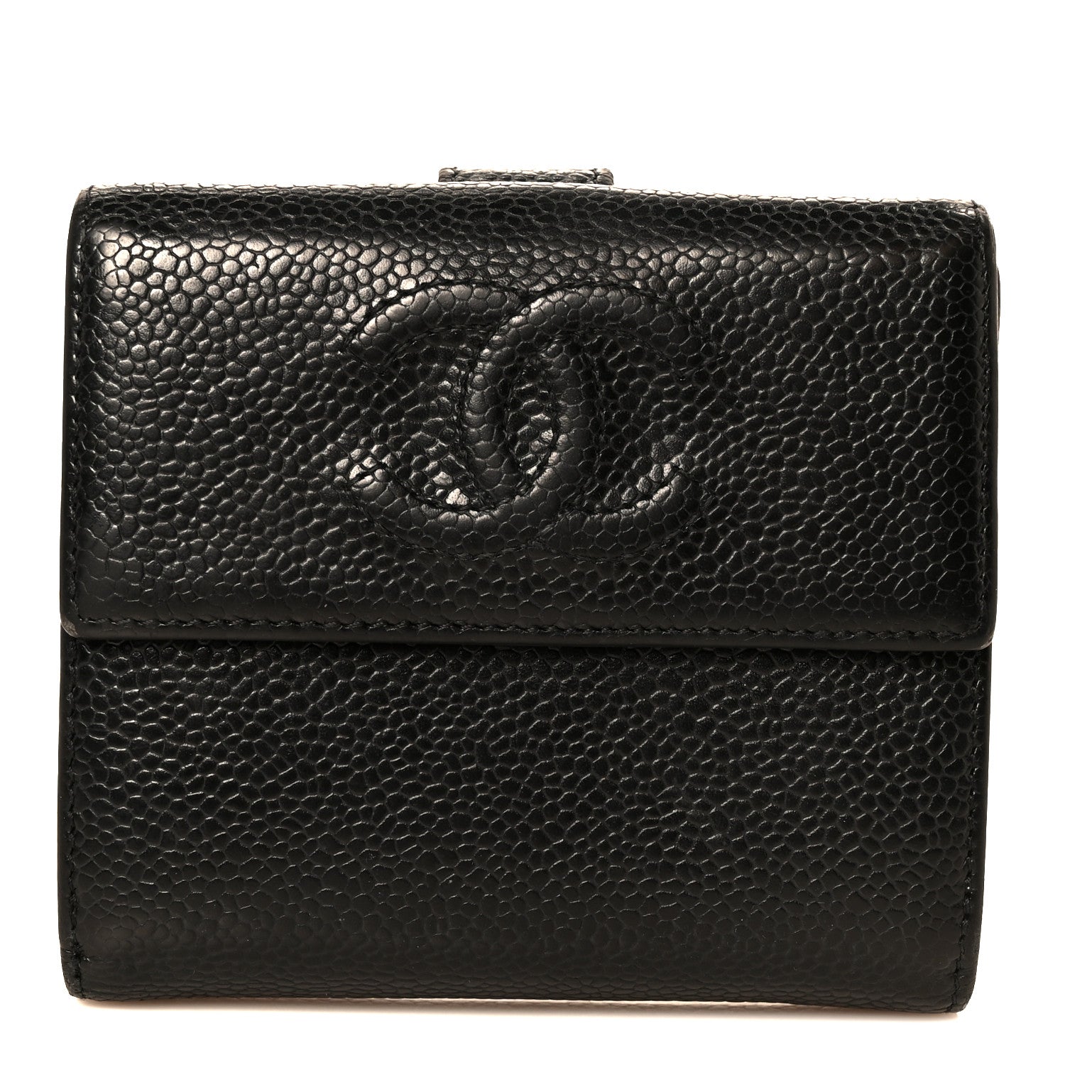 Chanel Caviar Timeless CC Compact French Wallet Black 1 of 12