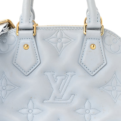 Louis Vuitton Calfskin Bubblegram Alma BB Ice Blue 7 of 11